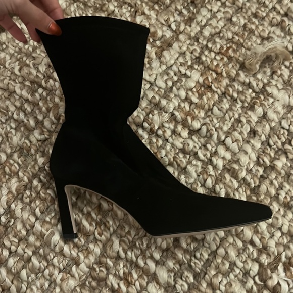 Stuart Weitzman Sock Bootie in Black Suede - Picture 5 of 7